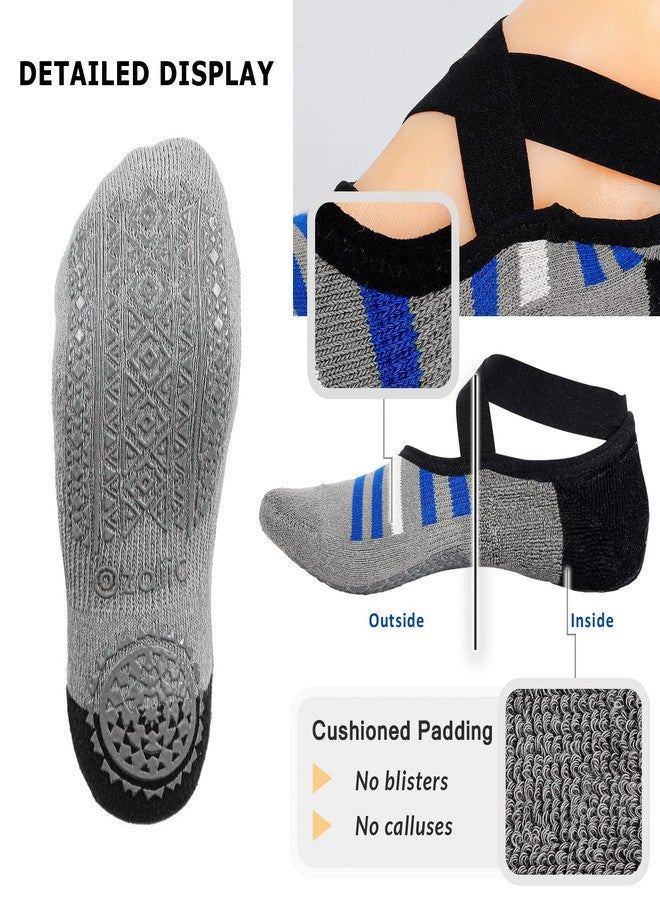 Ozaiic Pilates Socks for Women Non Slip Grip, Yoga Socks with Grippers for Barre, Hospital, Ballet, Dance, Barefoot Workout - Image 4